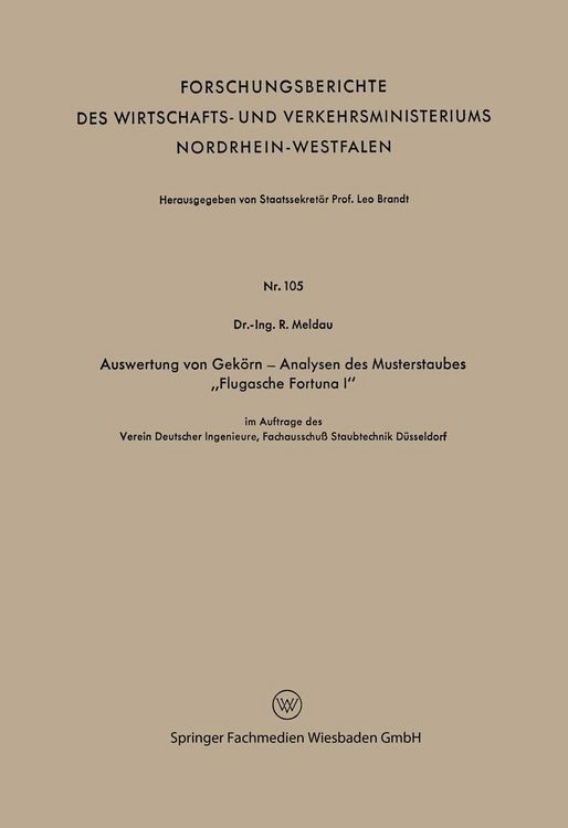 Produktbild: Auswertung von Gek&ouml;rn - Analysen des Musterstaubes "Flugasche Fortuna I"