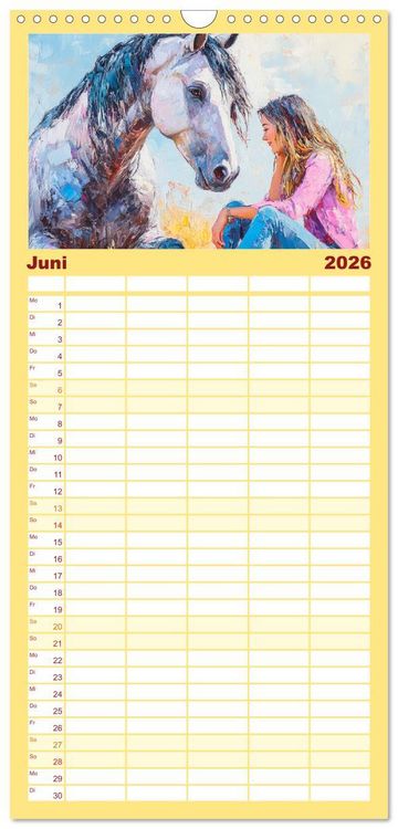 Produktbild: Familienplaner 2026 - Seelenverwandte. Frauen und Pferde. Die Magie der Verbundenheit mit 5 Spalten (Wandkalender, 21 x 45 cm) CALVENDO