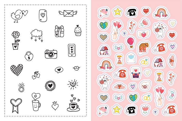 Produktbild: Stickerbuch Love I &Uuml;ber 1000 Sticker