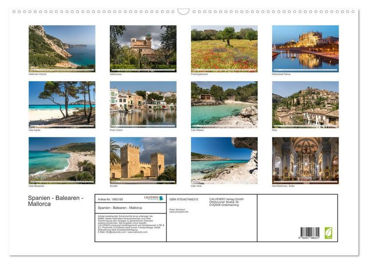 Produktbild: Spanien - Balearen - Mallorca (Wandkalender 2026 DIN A2 quer), CALVENDO Monatskalender