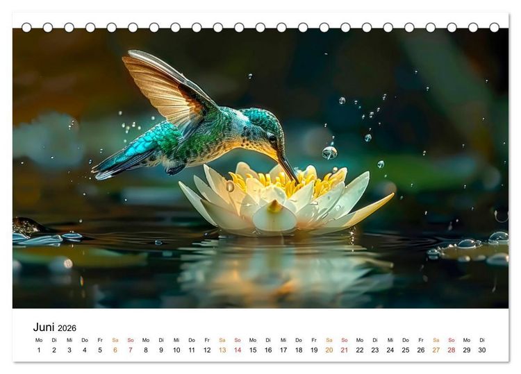 Produktbild: Kolibris - kleine Wunder der Natur (Tischkalender 2026 DIN A5 quer), CALVENDO Monatskalender