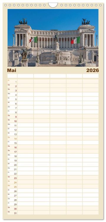 Produktbild: Familienplaner 2026 - Rom-Italien mit 5 Spalten (Wandkalender, 21 x 45 cm) CALVENDO