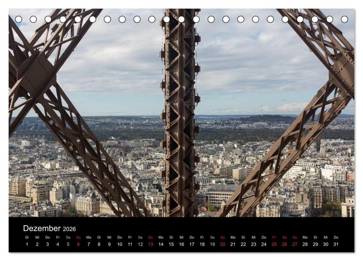 Produktbild: Eiffel Tower &ndash; Tour Eiffel &ndash; Eiffelturm &ndash; Paris 2026 (Tischkalender 2026 DIN A5 quer), CALVENDO Monatskalender