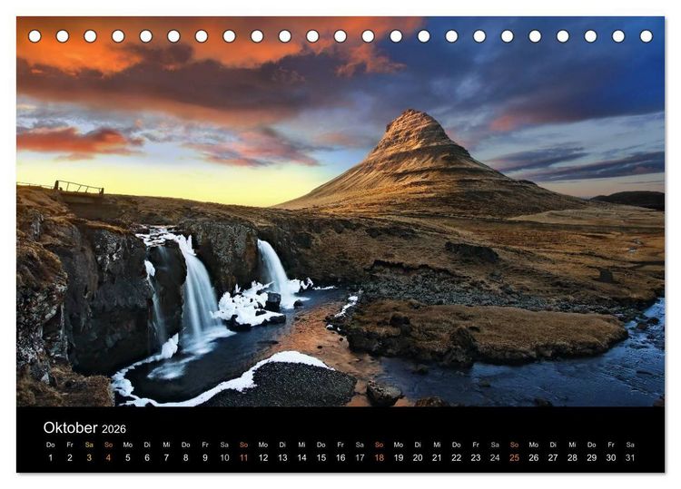 Produktbild: Island - wundervolle Weite (Tischkalender 2026 DIN A5 quer), CALVENDO Monatskalender