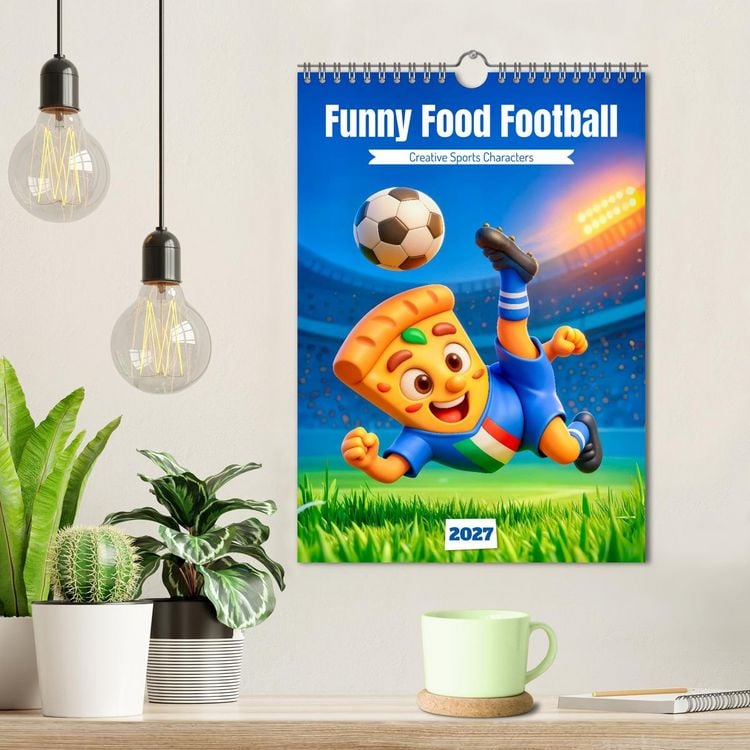Produktbild: Funny Food Football - Creative Sports Characters (Wall Calendar 2027 DIN A4 portrait), CALVENDO 12 Month Wall Calendar