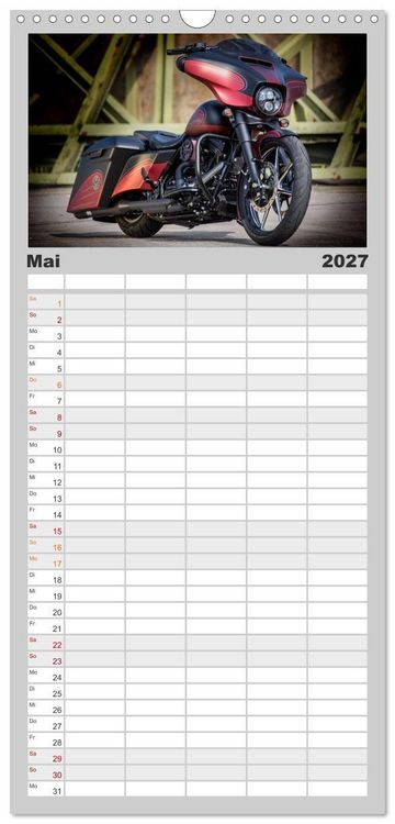 Produktbild: Familienplaner 2027 - Best of Custom- and Showbikes mit 5 Spalten (Wandkalender, 21 x 45 cm) CALVENDO