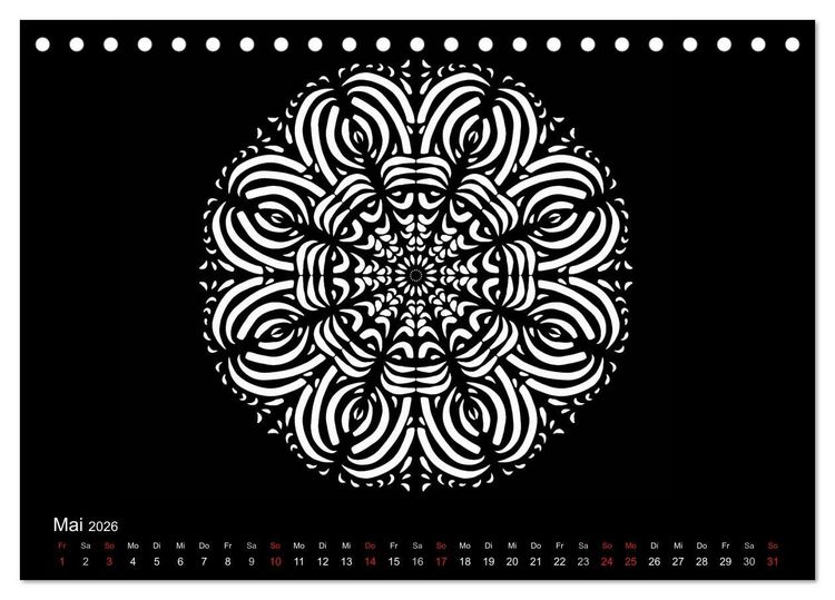 Produktbild: Entspannung und Ruhe durch Mandalas (Tischkalender 2026 DIN A5 quer), CALVENDO Monatskalender