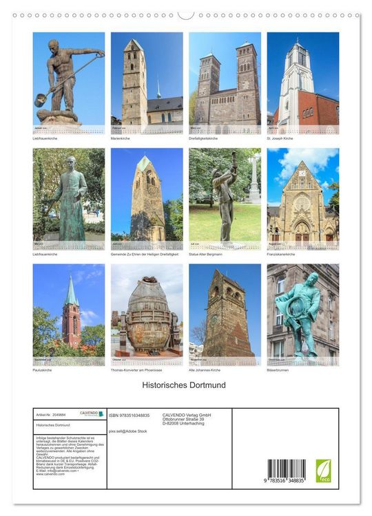 Produktbild: Historisches Dortmund (hochwertiger Premium Wandkalender 2026 DIN A2 hoch), Kunstdruck in Hochglanz