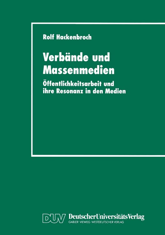 Produktbild: Verb&auml;nde und Massenmedien