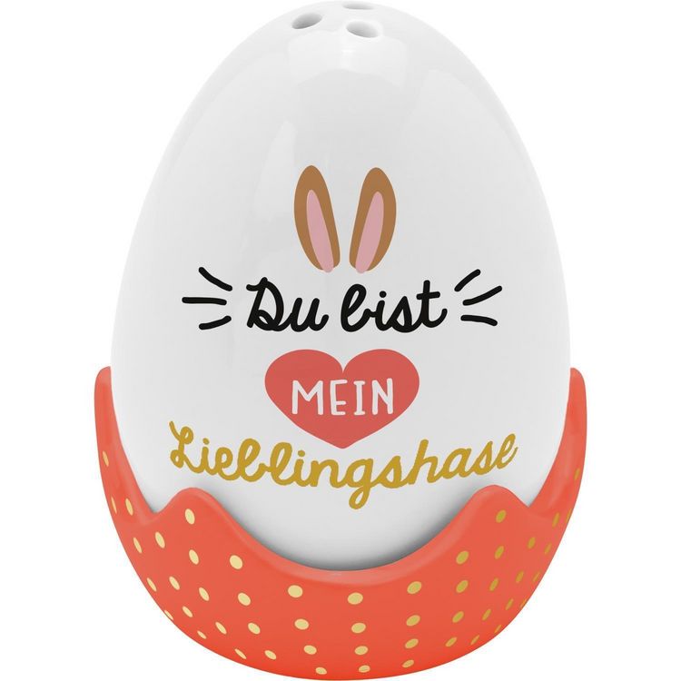 Eierbecher-Streuer-Set "Du bist mein Lieblingshase"