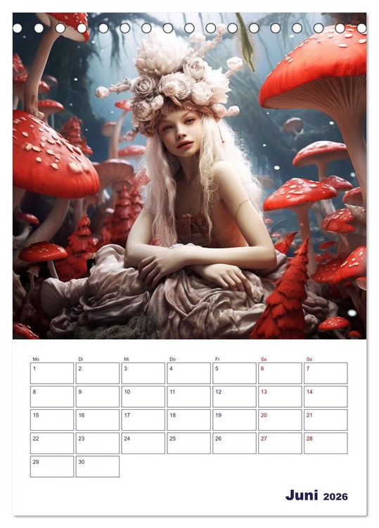 Produktbild: Die wundersame Welt der Zauberwesen (Tischkalender 2026 DIN A5 hoch), CALVENDO Monatskalender