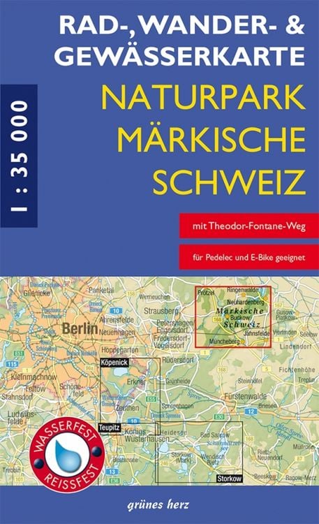 Produktbild: Rad-, Wander- und Gewässerkarte Naturpark Märkische Schweiz
