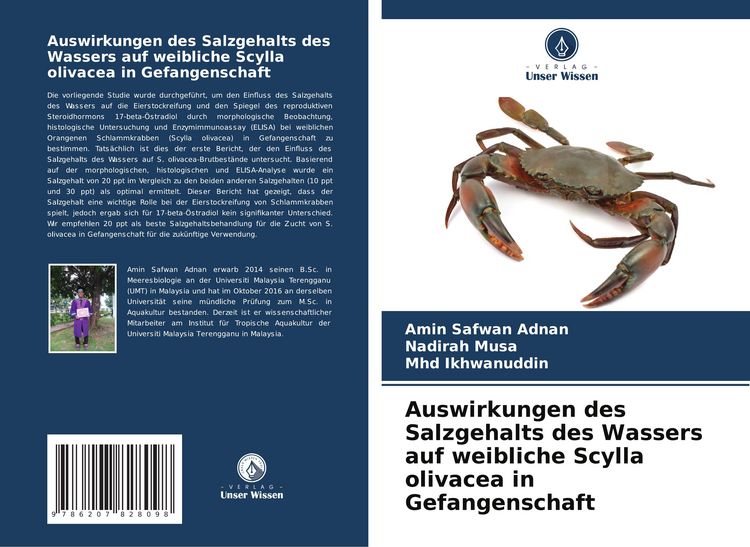 Produktbild: Auswirkungen des Salzgehalts des Wassers auf weibliche Scylla olivacea in Gefangenschaft