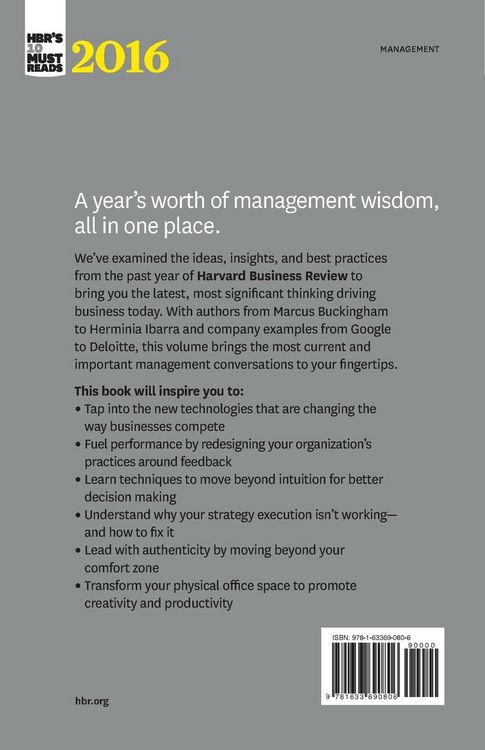 Produktbild: HBR's 10 Must Reads 2016