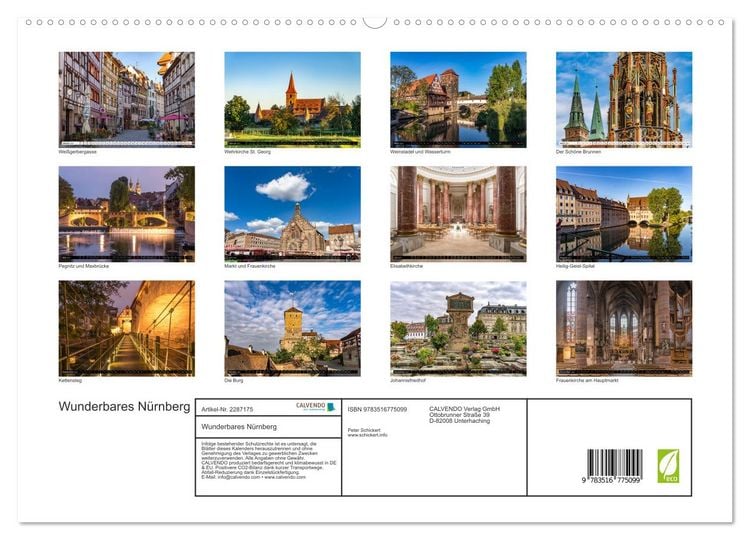 Produktbild: Wunderbares N&uuml;rnberg (hochwertiger Premium Wandkalender 2027 DIN A2 quer), Kunstdruck in Hochglanz