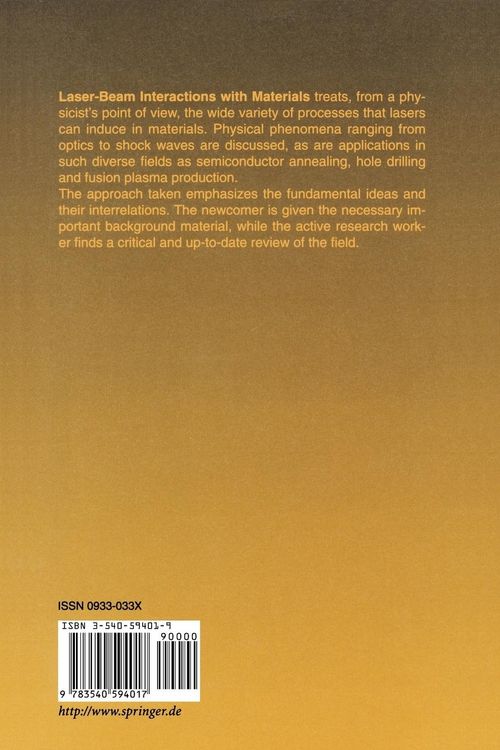 Produktbild: Laser-Beam Interactions with Materials