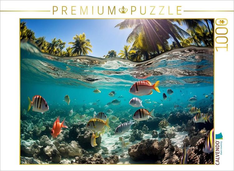 Produktbild: CALVENDO Puzzle Kunterbuntes Treiben unter Wasser - Fische in den Tropen | 1000 Teile Lege-Gr&ouml;&szlig;e 64x48cm Foto-Puzzle f&uuml;r gl&uuml;ckliche Stunden