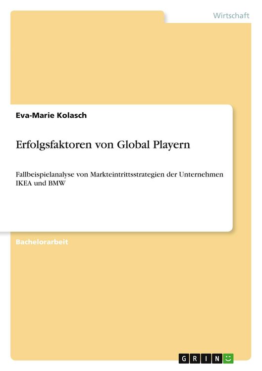 Produktbild: Erfolgsfaktoren von Global Playern