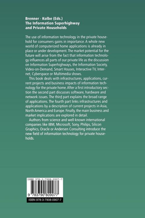 Produktbild: The Information Superhighway and Private Households