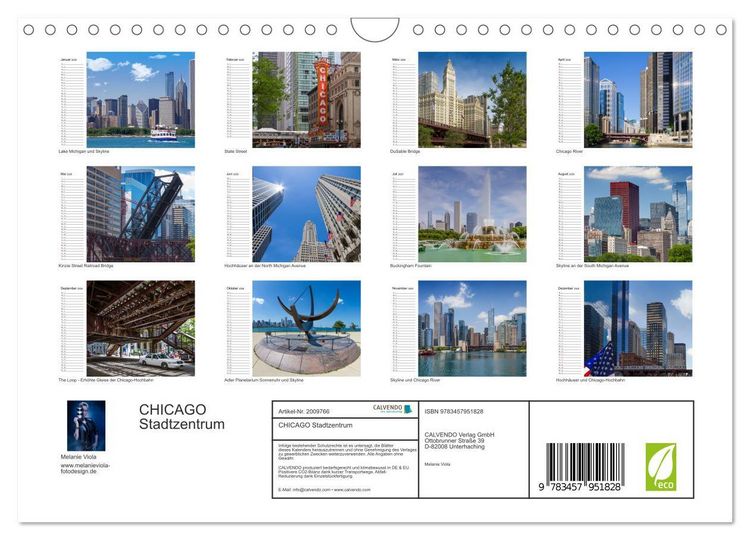 Produktbild: CHICAGO Stadtzentrum (Wandkalender 2026 DIN A4 quer), CALVENDO Monatskalender