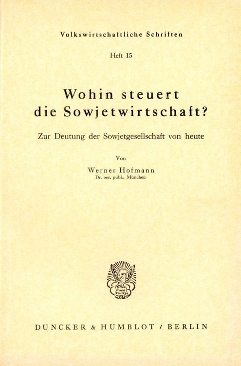 Produktbild: Wohin steuert die Sowjetwirtschaft?