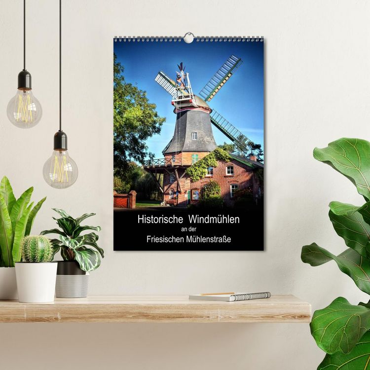 Produktbild: Historische Windm&uuml;hlen an der Friesischen M&uuml;hlenstra&szlig;e / Geburtstagsplaner (Wandkalender 2026 DIN A3 hoch), CALVENDO Monatskalender