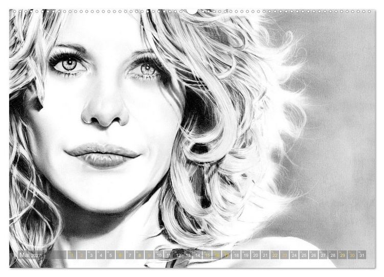Produktbild: Hollywood Ikonen in Bleistift (Wandkalender 2027 DIN A2 quer), CALVENDO Monatskalender