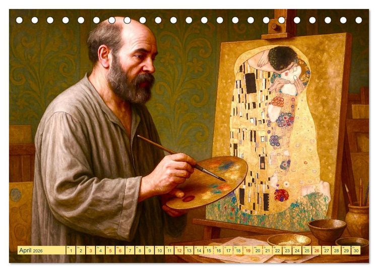 Produktbild: Gustav Klimt. Sein Leben, seine Kunstwerke (Tischkalender 2026 DIN A5 quer), CALVENDO Monatskalender