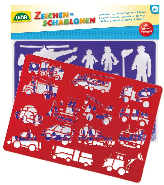 Produktbild: Zeichenschablone Fahrzeuge + Menschen, Beutel