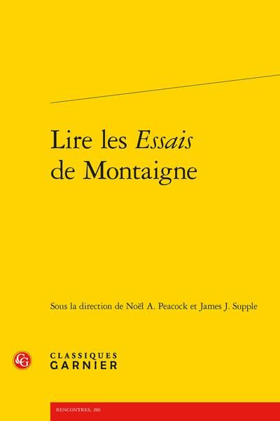 Produktbild: Lire les Essais de Montaigne
