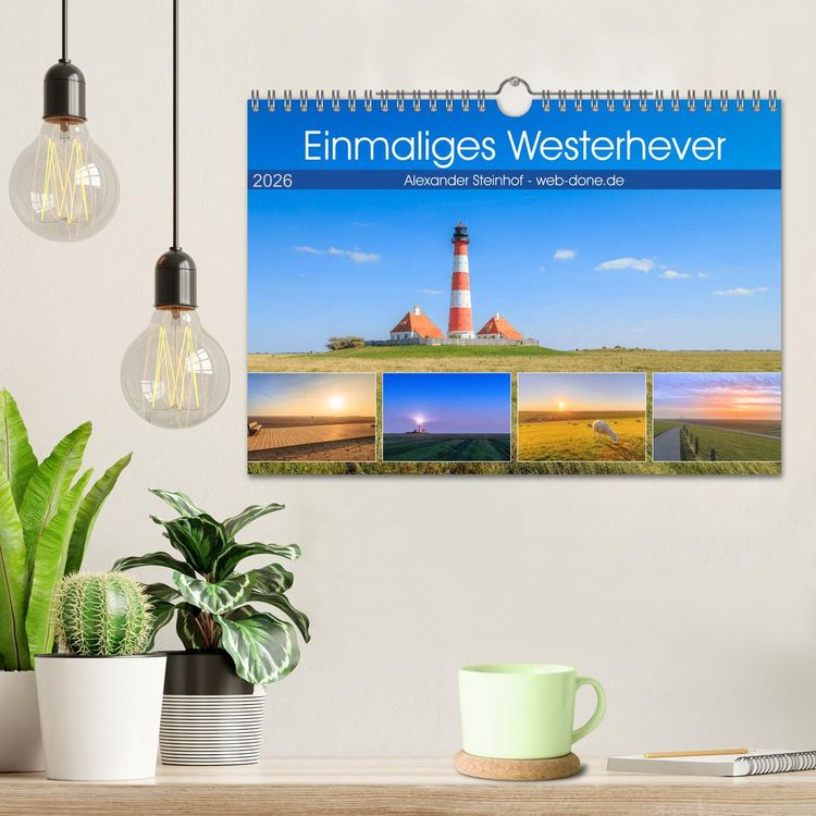 Produktbild: Einmaliges Westerhever (Wandkalender 2026 DIN A4 quer), CALVENDO Monatskalender