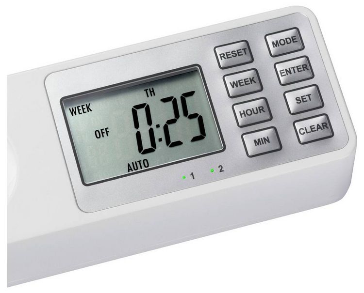 Produktbild: Sygonix SY-4675078 Steckdosenleiste mit Schaltuhr 3fach Wei&szlig; Schutzkontakt 1St.
