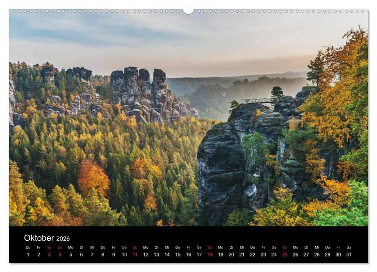 Produktbild: S&auml;chsische Schweiz (Wandkalender 2026 DIN A2 quer), CALVENDO Monatskalender