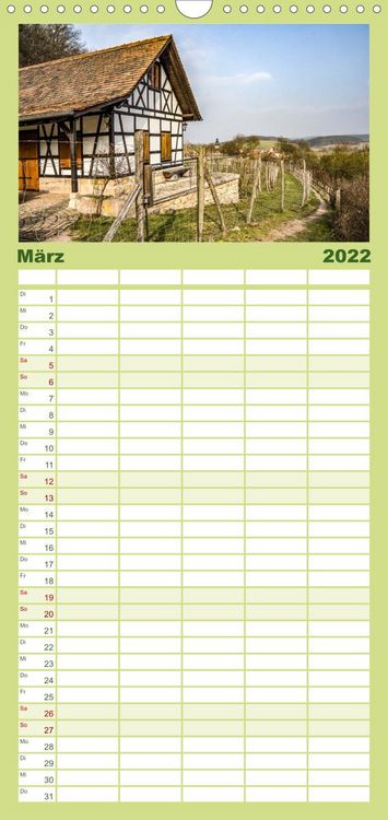 Produktbild: Familienplaner Weinberge um Jena (Wandkalender 2022 , 21 cm x 45 cm, hoch)