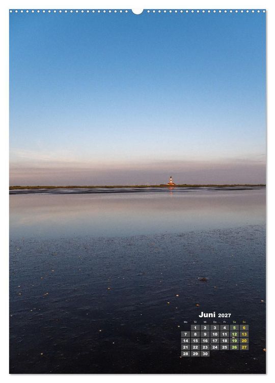 Produktbild: Westerhever - Wattwanderung in den Sonnenuntergang (hochwertiger Premium Wandkalender 2027 DIN A2 hoch), Kunstdruck in Hochglanz