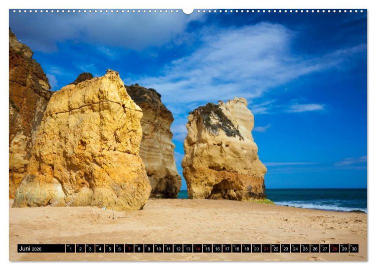 Produktbild: Str&auml;nde, Felsen und Meer - ALGARVE 2026 (hochwertiger Premium Wandkalender 2026 DIN A2 quer), Kunstdruck in Hochglanz