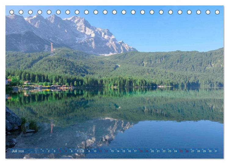 Produktbild: Garmisch Partenkirchen Land - Wasser und Berge sind Leben (Tischkalender 2026 DIN A5 quer), CALVENDO Monatskalender