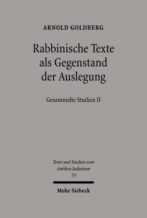 Produktbild: Rabbinische Texte als Gegenstand der Auslegung