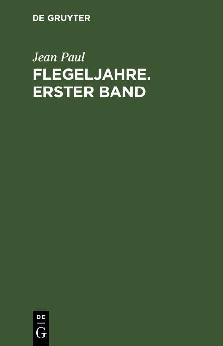 Produktbild: Flegeljahre. Erster Band