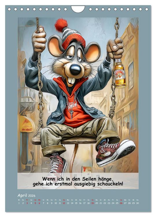 Produktbild: Rattige Jungs. Trockener, b&ouml;ser Stadtratten-Humor (Wandkalender 2026 DIN A4 hoch), CALVENDO Monatskalender
