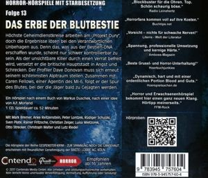 Produktbild: Gespenster Krimi 13. Das Erbe der Blutbestie/CD