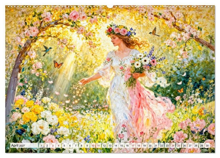 Produktbild: G&ouml;tter des Gartens - Zeus und die Kr&auml;fte der Natur (hochwertiger Premium Wandkalender 2027 DIN A2 quer), Kunstdruck in Hochglanz