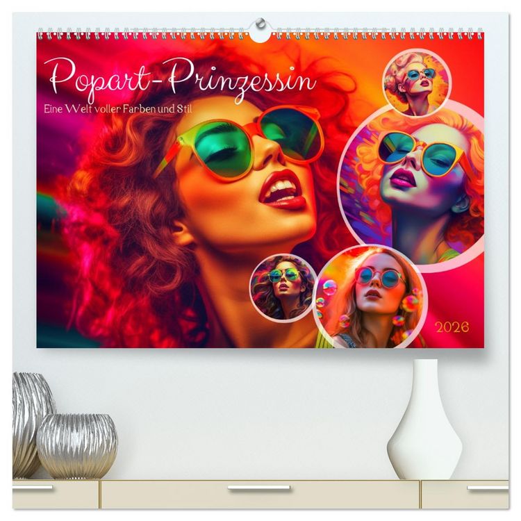 Produktbild: Popart Prinzessin (hochwertiger Premium Wandkalender 2026 DIN A2 quer), Kunstdruck in Hochglanz