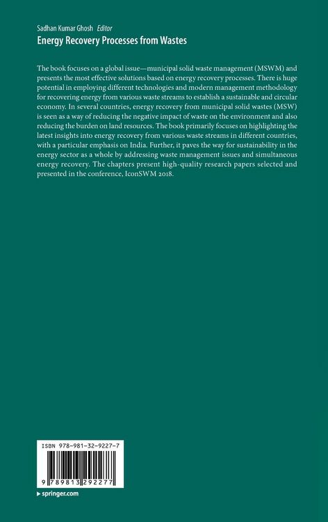Produktbild: Energy Recovery Processes from Wastes