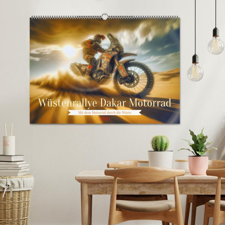 Produktbild: W&uuml;stenrallye Dakar Motorrad (Wandkalender 2026 DIN A2 quer), CALVENDO Monatskalender