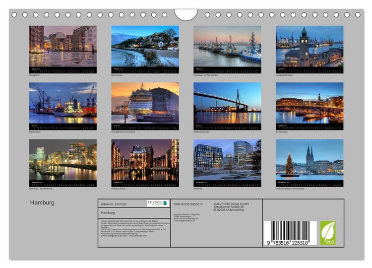 Produktbild: Hamburg (Wandkalender 2026 DIN A4 quer), CALVENDO Monatskalender