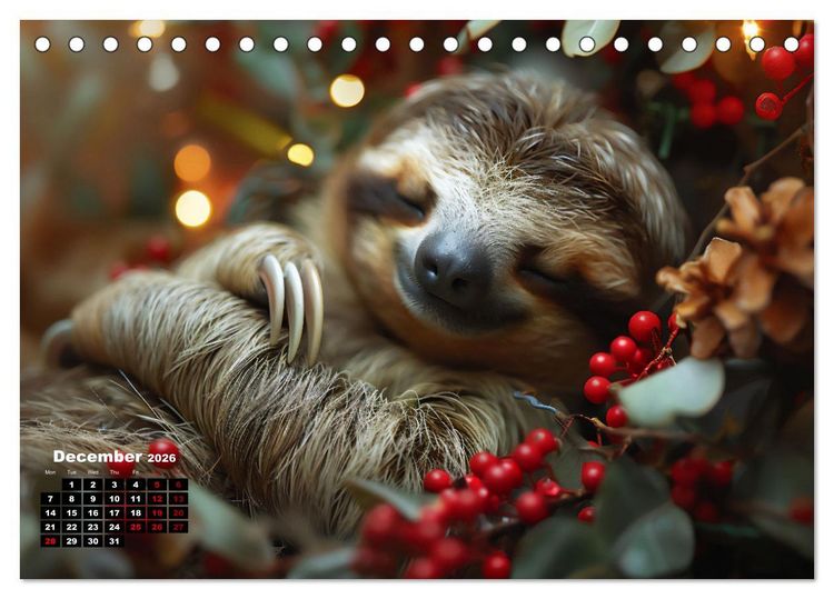 Produktbild: sweet sloths - relaxed throughout the year (Desk Calendar 2026 DIN A5 landscape), CALVENDO 12 Month DeskCalendar