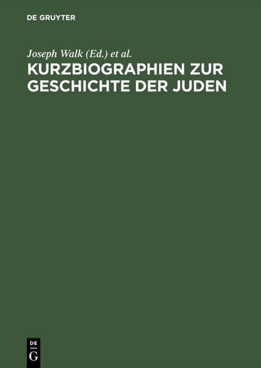 Produktbild: Kurzbiographien zur Geschichte der Juden