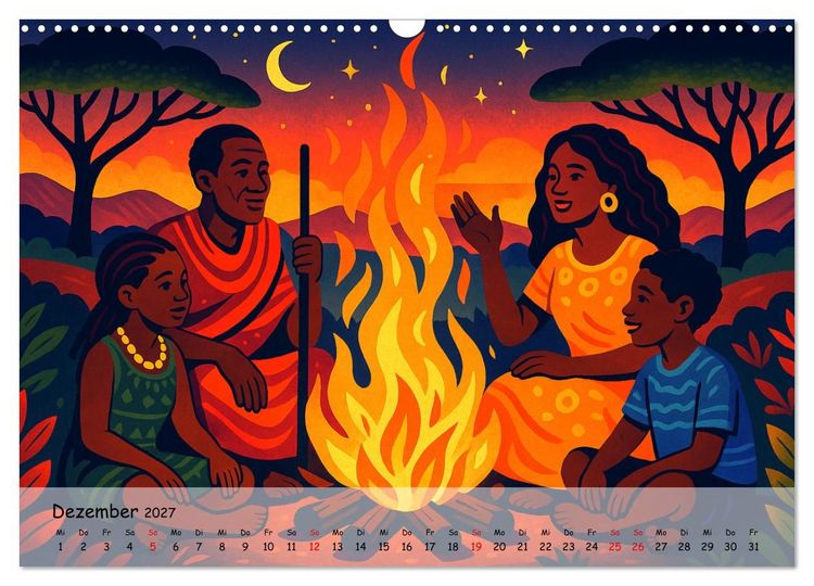 Produktbild: AFRIKA VIBES &ndash; Zw&ouml;lf Bilder voll Stolz, Leben und Licht (Wandkalender 2027 DIN A3 quer), CALVENDO Monatskalender