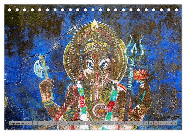Produktbild: Typisch Indien - Ganesha der Elefantengott (Tischkalender 2026 DIN A5 quer), CALVENDO Monatskalender